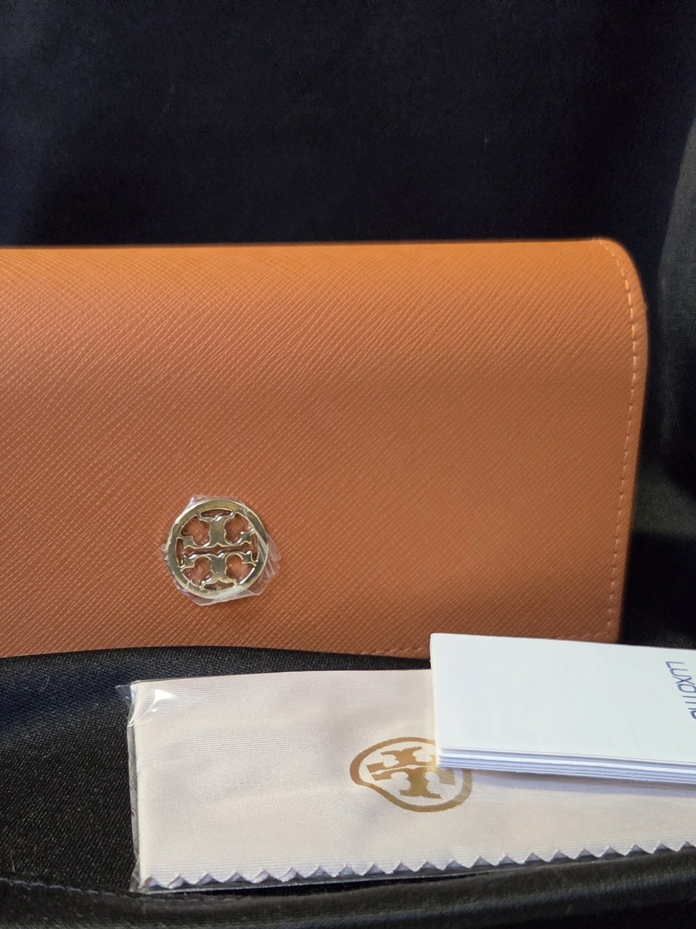 Tory Burch Orange Glasses Case With Logo